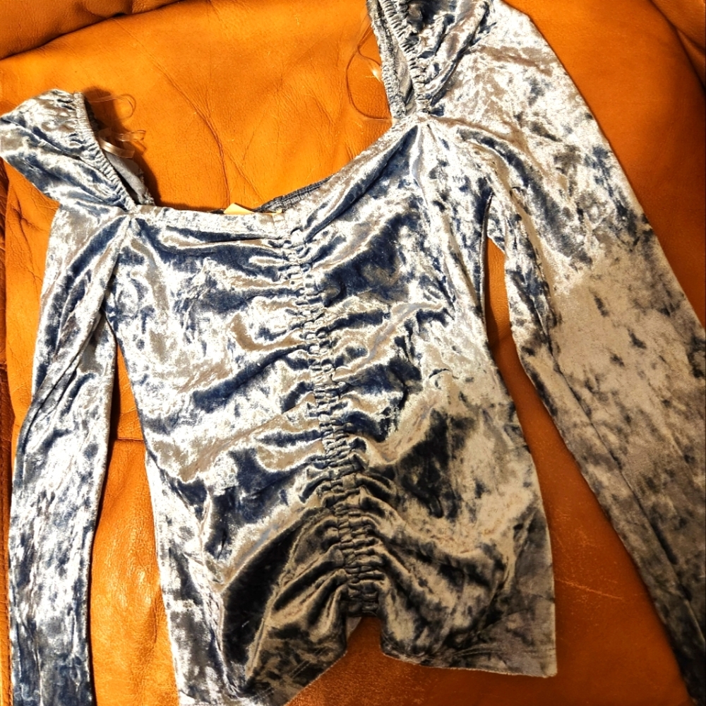 Kingston Grey Top Velour XS NWT